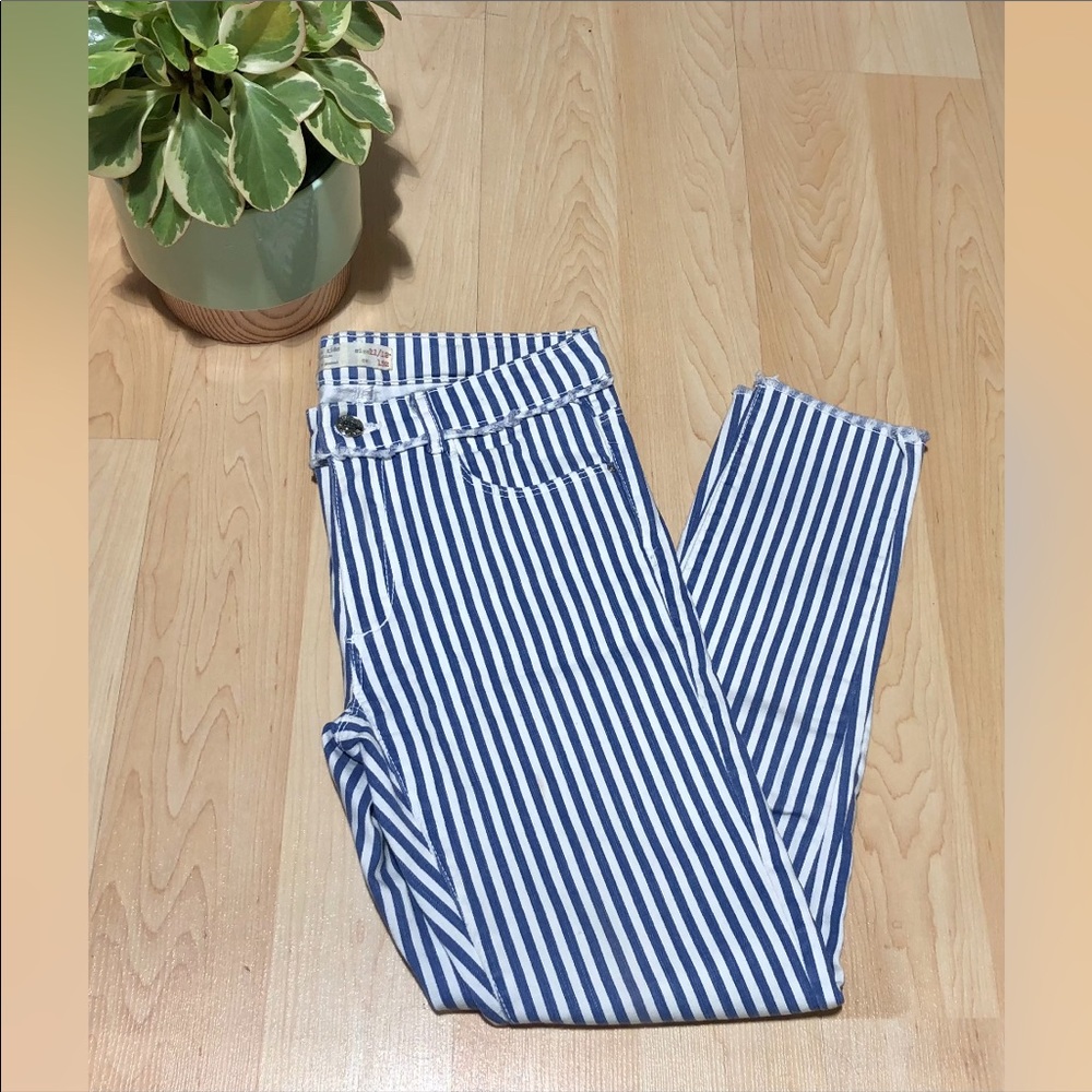 Zara Striped Skinny Jeans